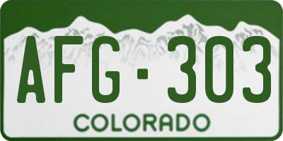 CO license plate AFG303