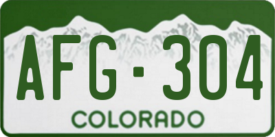 CO license plate AFG304