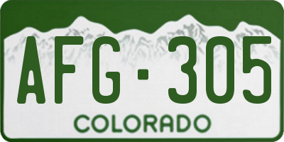 CO license plate AFG305