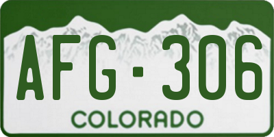 CO license plate AFG306