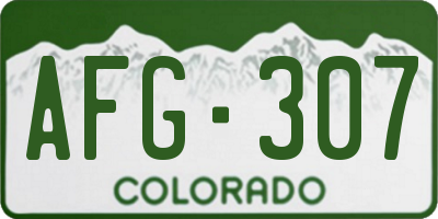 CO license plate AFG307