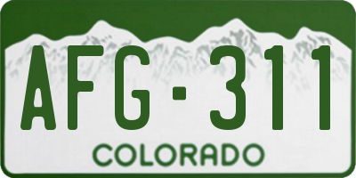 CO license plate AFG311