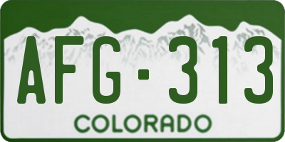 CO license plate AFG313