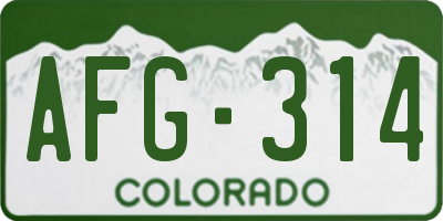 CO license plate AFG314