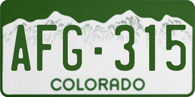 CO license plate AFG315