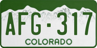 CO license plate AFG317