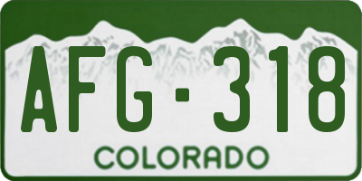 CO license plate AFG318