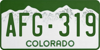 CO license plate AFG319
