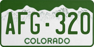 CO license plate AFG320