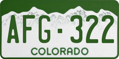 CO license plate AFG322