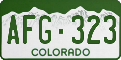 CO license plate AFG323