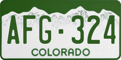 CO license plate AFG324