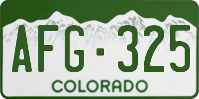 CO license plate AFG325