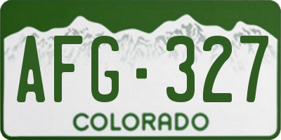 CO license plate AFG327