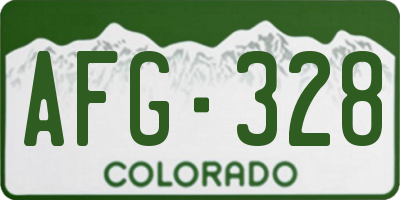 CO license plate AFG328
