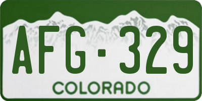 CO license plate AFG329