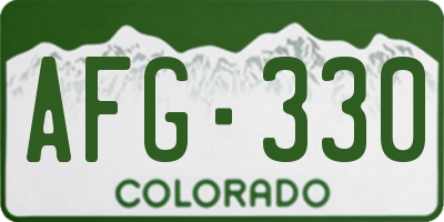 CO license plate AFG330