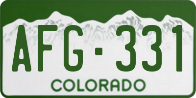 CO license plate AFG331