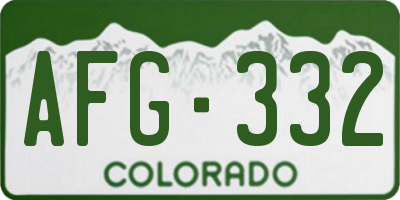 CO license plate AFG332