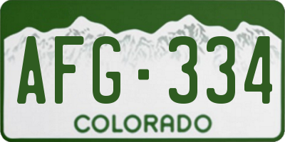CO license plate AFG334