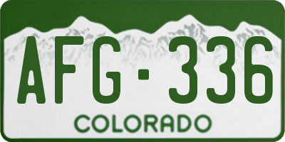 CO license plate AFG336