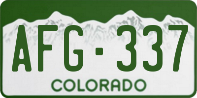 CO license plate AFG337