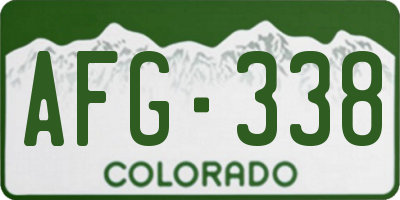 CO license plate AFG338