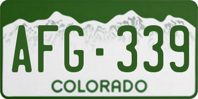 CO license plate AFG339