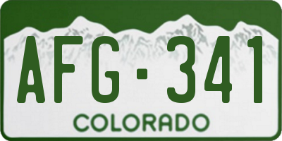 CO license plate AFG341