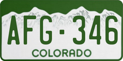 CO license plate AFG346
