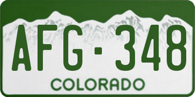 CO license plate AFG348