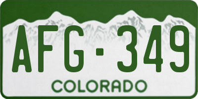 CO license plate AFG349
