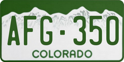 CO license plate AFG350