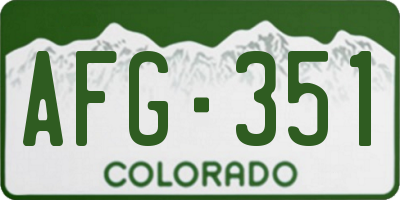 CO license plate AFG351