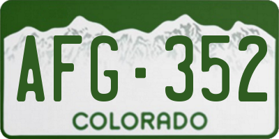 CO license plate AFG352