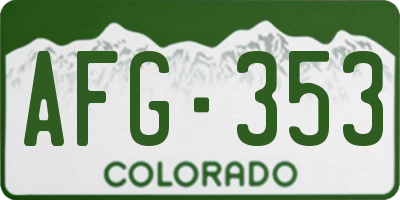 CO license plate AFG353
