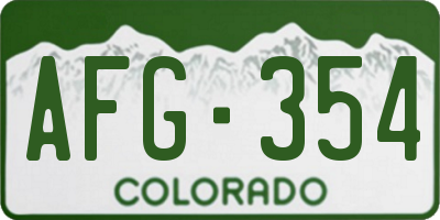 CO license plate AFG354