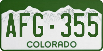 CO license plate AFG355