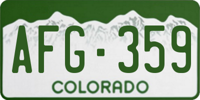 CO license plate AFG359