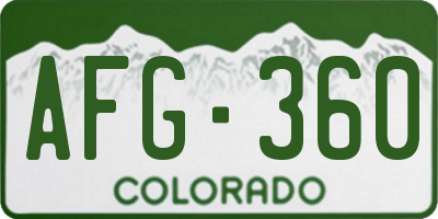 CO license plate AFG360