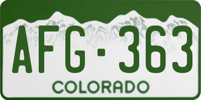 CO license plate AFG363