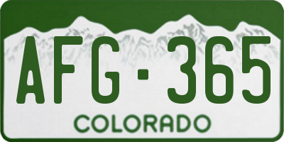 CO license plate AFG365