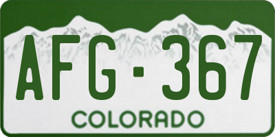 CO license plate AFG367