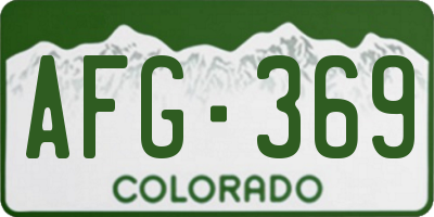 CO license plate AFG369