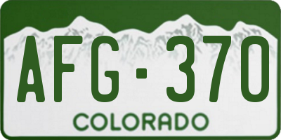 CO license plate AFG370