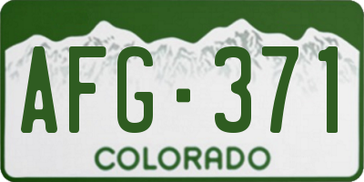 CO license plate AFG371