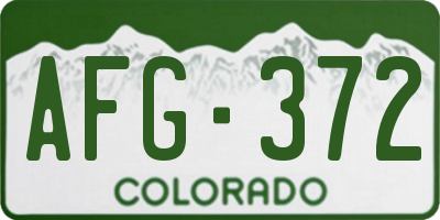 CO license plate AFG372
