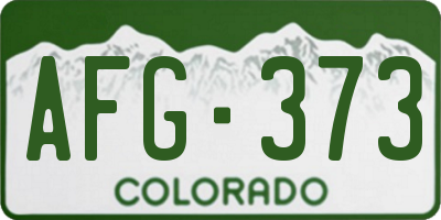 CO license plate AFG373