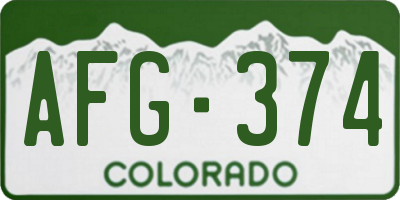 CO license plate AFG374