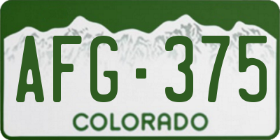 CO license plate AFG375